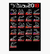 Calendar F1 2018 circuits sport Photographic Print