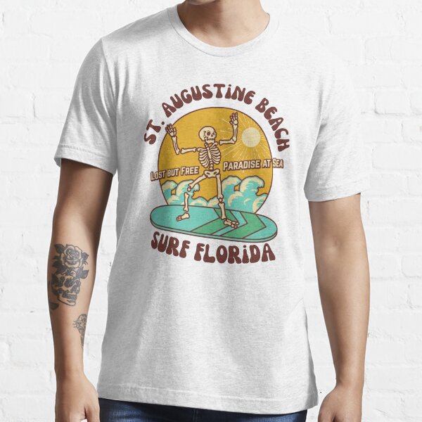 Item preview, Retro Sixties St. Augustine Beach Surf Florida, Brown Text- Vintage Surf / Old-Skool Surf designed and sold by TimelessLocales.
