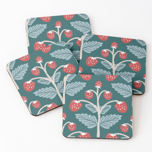 Item preview, Strawberry pattern in blue designed and sold by Miss-Belle.