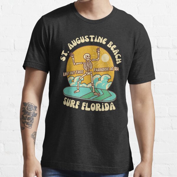 Item preview, Retro Sixties St. Augustine Beach Surf Florida, Beige Text- Vintage Surf / Old-Skool Surf designed and sold by TimelessLocales.