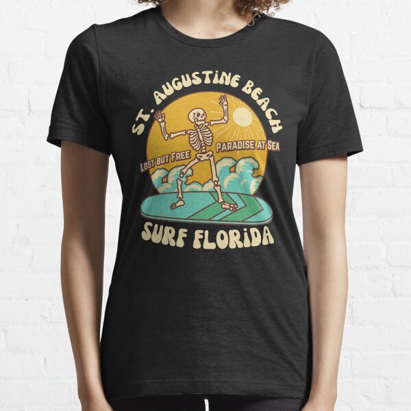 Item preview, Retro Sixties St. Augustine Beach Surf Florida, Beige Text- Vintage Surf / Old-Skool Surf designed and sold by TimelessLocales.