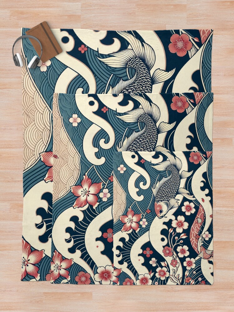 Imagen 5 de 6, Manta con la obra Discover Tranquility with Japanese-Inspired Design Patterns, diseñada y vendida por The-Library.