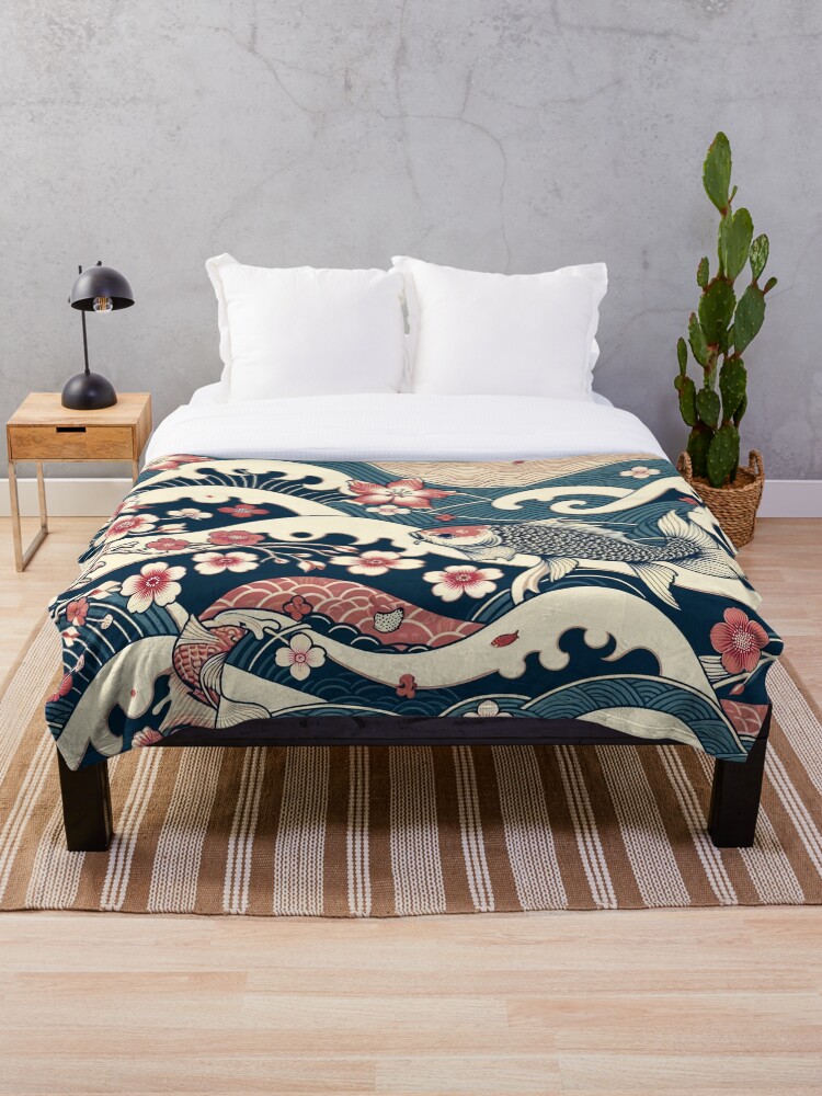 Imagen 1 de 6, Manta con la obra Discover Tranquility with Japanese-Inspired Design Patterns, diseñada y vendida por The-Library.
