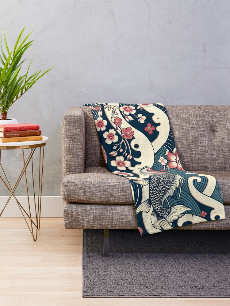 Imagen 2 de 6, Manta con la obra Discover Tranquility with Japanese-Inspired Design Patterns, diseñada y vendida por The-Library.