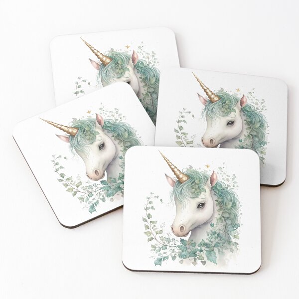 Item preview, Green Maned Unicorn - Golden Horn designed and sold by FlutterbyFairy.