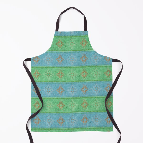 Item preview, Bohemian green and turquoise horizontal stripes designed and sold by MoisOneOffs.