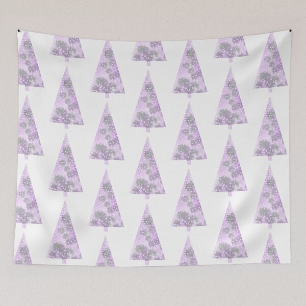 Item preview, Watercolor Christmas tree covered in snow, light, delicate pink. designed and sold by My-fake-places.