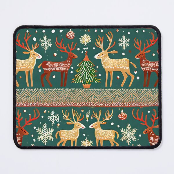 Item preview, Abstract classic snowflakes, reindeer, and ornaments pattern designed and sold by emaotx.