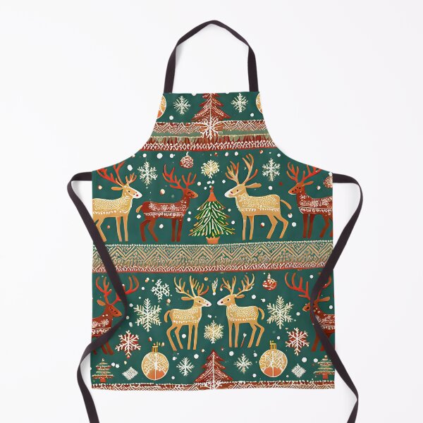 Item preview, Abstract classic snowflakes, reindeer, and ornaments pattern designed and sold by emaotx.
