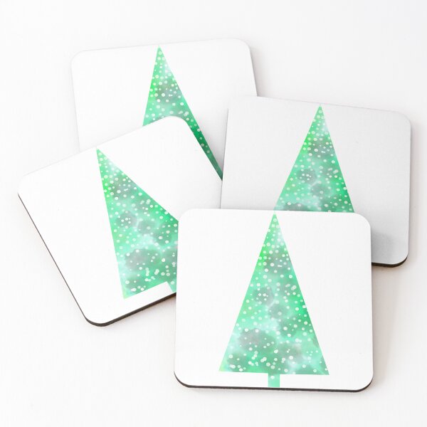 Item preview, Watercolor Christmas tree covered in snow, light, delicate mint. designed and sold by My-fake-places.