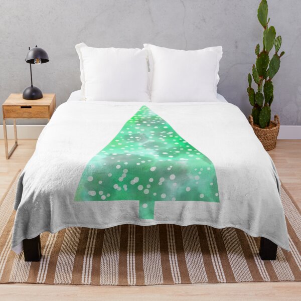 Item preview, Watercolor Christmas tree covered in snow, light, delicate mint. designed and sold by My-fake-places.