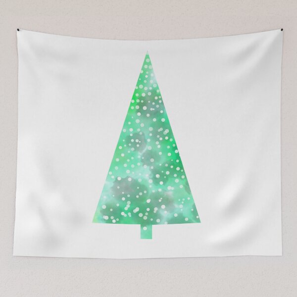 Item preview, Watercolor Christmas tree covered in snow, light, delicate mint. designed and sold by My-fake-places.