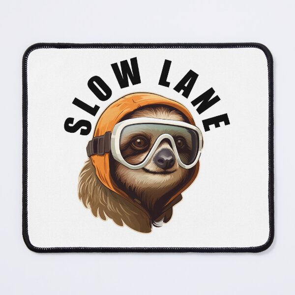 Item preview, Sloth Wearing Ski Goggles - Slow Lane (Black Lettering) designed and sold by VelvetRoom.