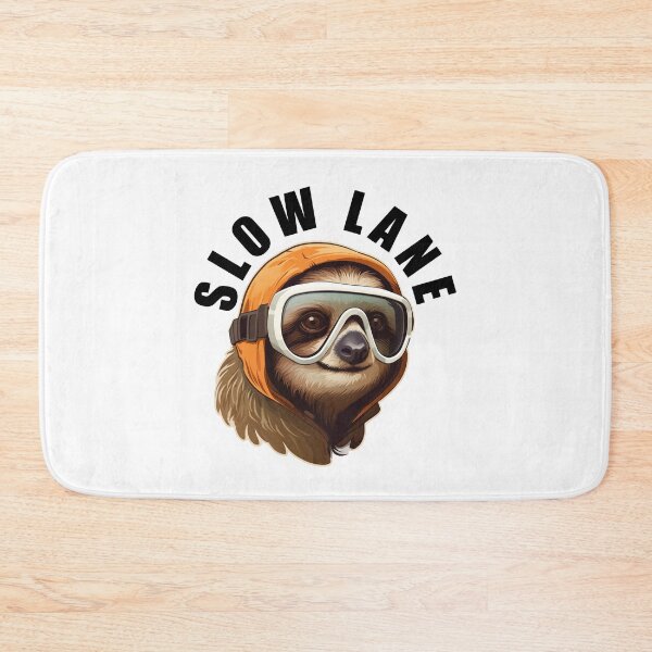 Item preview, Sloth Wearing Ski Goggles - Slow Lane (Black Lettering) designed and sold by VelvetRoom.