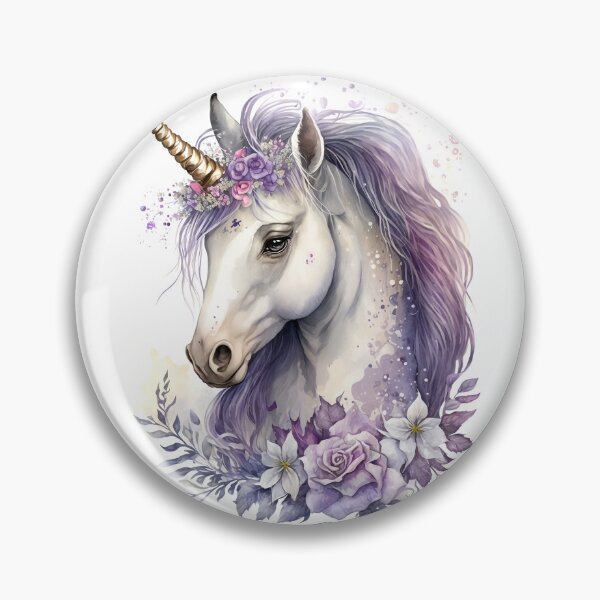 Item preview, Purple Maned Unicorn - Golden Horn designed and sold by FlutterbyFairy.