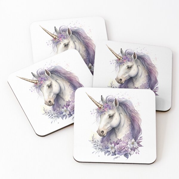 Item preview, Purple Maned Unicorn - Golden Horn designed and sold by FlutterbyFairy.
