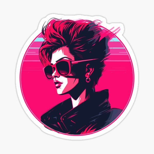 Item preview, 80's Retrowave Woman with sunglasses designed and sold by Elias Kamstra.