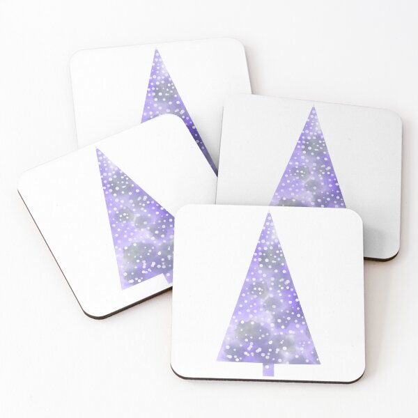 Item preview, Watercolor Christmas tree covered in snow, light, delicate purple. designed and sold by My-fake-places.