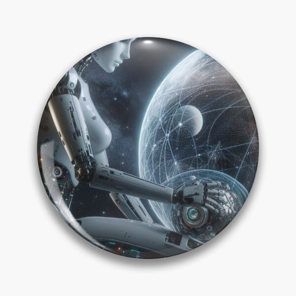 Item preview, "Celestial Symphony: Female Robot Crafting Stars and Planets" designed and sold by Huycao211.