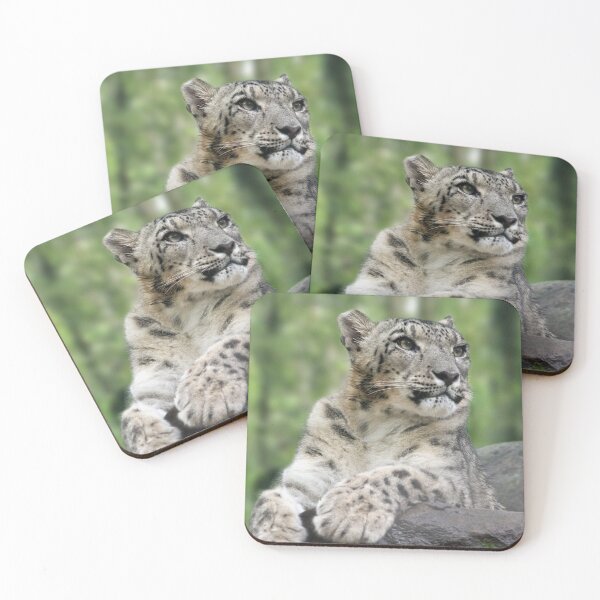 Item preview, snow leopard sitting on rock designed and sold by clearviewstock.