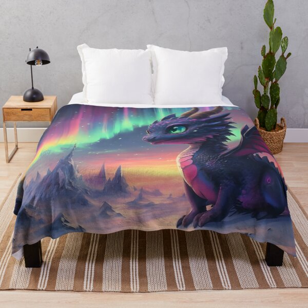 Item preview, Beautiful Aurora Chibi Dragon In Winter Landscape  designed and sold by DragonRealms.
