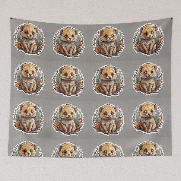 Item preview, Cute mongoose among roses designed and sold by abdelaziz0.