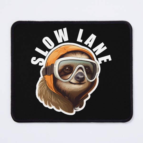 Item preview, Sloth Wearing Ski Goggles - Slow Lane (White Lettering) designed and sold by VelvetRoom.