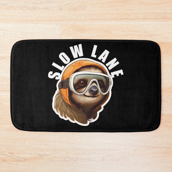 Item preview, Sloth Wearing Ski Goggles - Slow Lane (White Lettering) designed and sold by VelvetRoom.