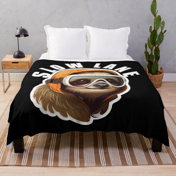 Item preview, Sloth Wearing Ski Goggles - Slow Lane (White Lettering) designed and sold by VelvetRoom.