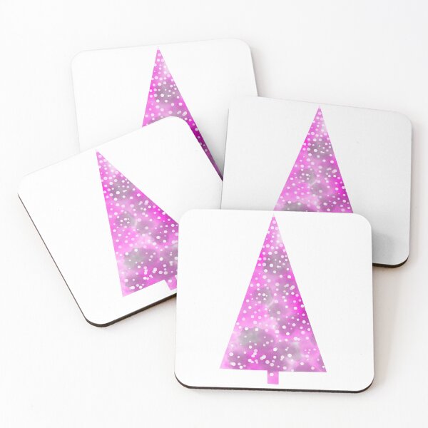 Item preview, Watercolor Christmas tree covered in snow, light, delicate glamour pink. designed and sold by My-fake-places.