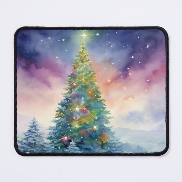 Item preview, Christmas tree and Aurora Borealis designed and sold by Red Witch Art.