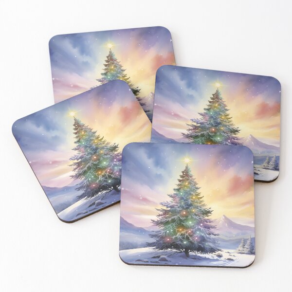 Item preview, Christmas tree and Aurora Borealis designed and sold by Red Witch Art.