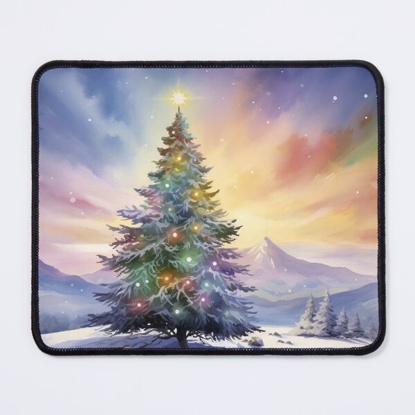 Item preview, Christmas tree and Aurora Borealis designed and sold by Red Witch Art.