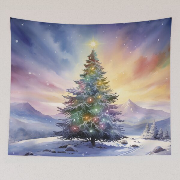 Item preview, Christmas tree and Aurora Borealis designed and sold by Red Witch Art.