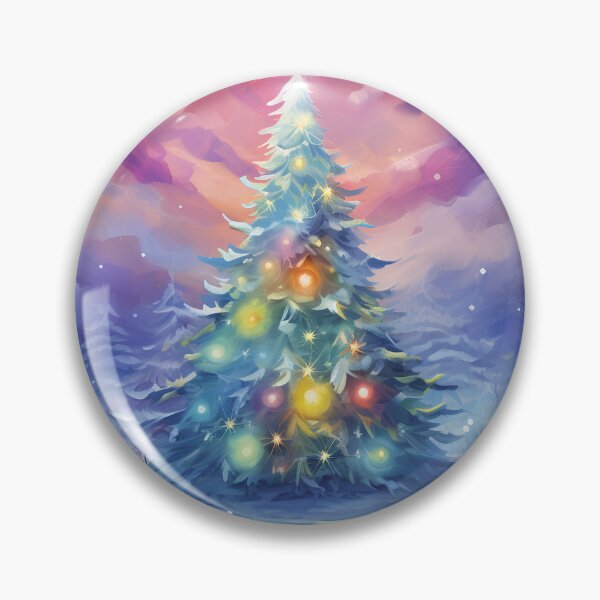 Item preview, Christmas tree and Aurora Borealis designed and sold by Red Witch Art.