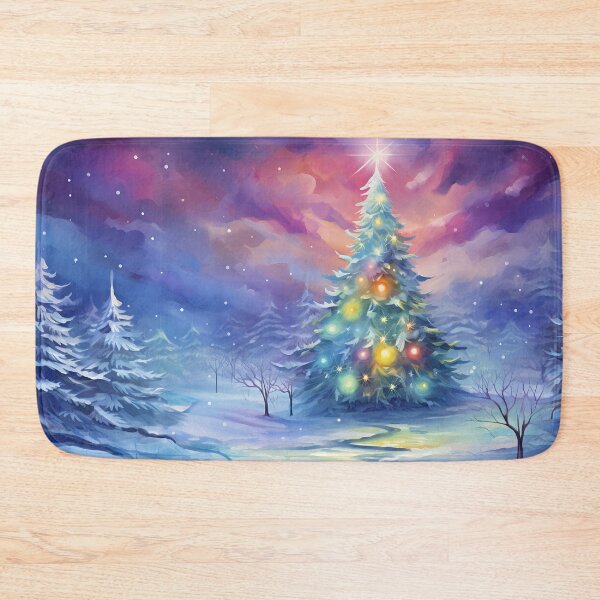 Item preview, Christmas tree and Aurora Borealis designed and sold by Red Witch Art.