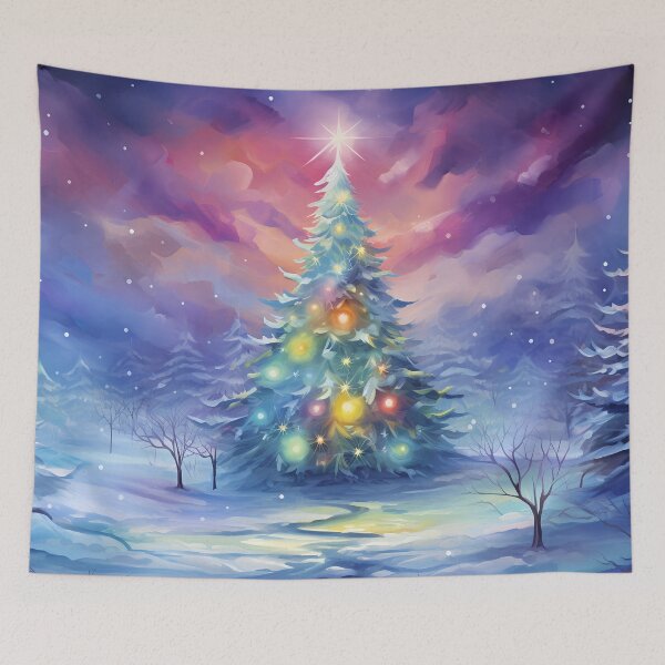 Item preview, Christmas tree and Aurora Borealis designed and sold by Red Witch Art.