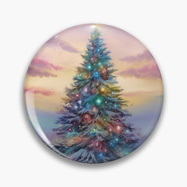 Item preview, Christmas tree and Aurora Borealis designed and sold by Red Witch Art.