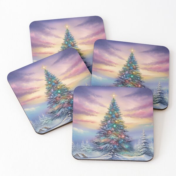 Item preview, Christmas tree and Aurora Borealis designed and sold by Red Witch Art.