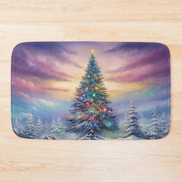 Item preview, Christmas tree and Aurora Borealis designed and sold by Red Witch Art.