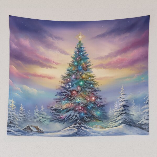 Item preview, Christmas tree and Aurora Borealis designed and sold by Red Witch Art.