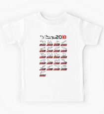 Calendar F1 2018 circuits white sport Kids Tee