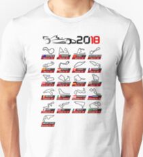 Calendar F1 2018 circuits white sport Unisex T-Shirt
