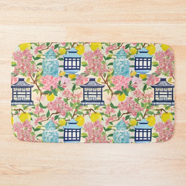 Item preview, Lemons and cherry blossom chinoiserie garden designed and sold by SophieClimaArt.