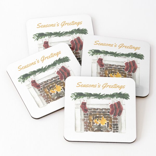 Item preview, Season’s Greetings Fireplace and Stockings designed and sold by Quote Gallery.
