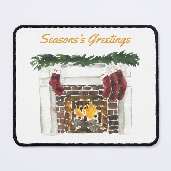 Item preview, Season’s Greetings Fireplace and Stockings designed and sold by Quote Gallery.