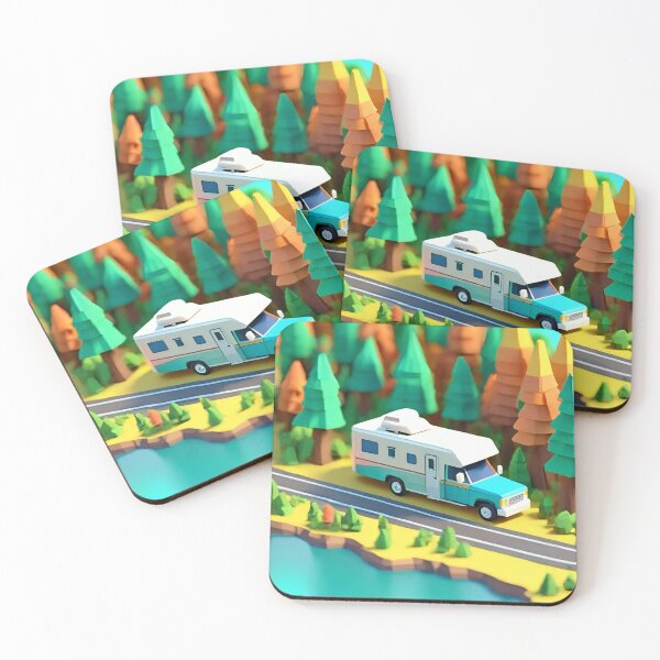 Item preview, Cartoon RV Campervan Motorhome Isometric Styled. 3 of 4. designed and sold by Meridian Threads.
