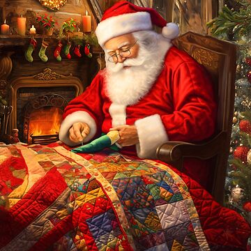 Artwork thumbnail, Quilting Santa Claus by Claudia McKinney