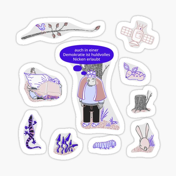Democracy, a king in the forest with animals Sticker