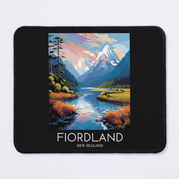 Item preview, A Pop Art Travel Print of Fiordland National Park - New Zealand designed and sold by StudioRedKoala.